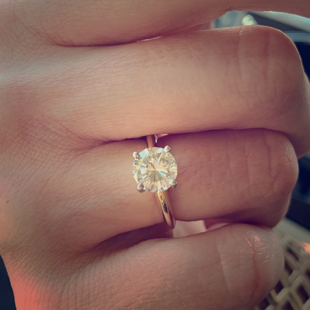 2.18 carat Diamond Ring Set in 14k Gold band Sz 5